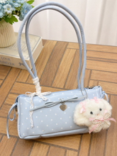 Load image into Gallery viewer, Polka Ribbon Chic Shoulder Bag with Hanging Charms
