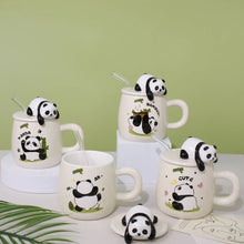 Load image into Gallery viewer, Lazy Panda Ceramic Coffee Mug with Spoon
