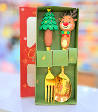 Load image into Gallery viewer, Xmas Tree &amp; Reindeer Spoon &amp; Fork Set
