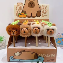Load image into Gallery viewer, Capybara Pom Pom Black Gel Pen
