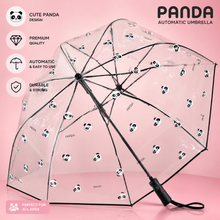 Load image into Gallery viewer, Panda Transparent Automatic Umbrella
