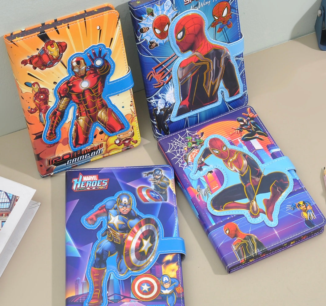 Super Hero Magnetic Lock Notebook