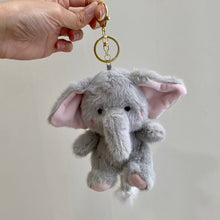 Load image into Gallery viewer, Furry Elephant Plush Keychain
