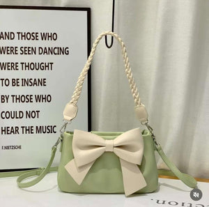 Bow Faux Leather Sling Bag
