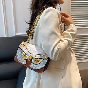Faux Leather Owl Sling Bag