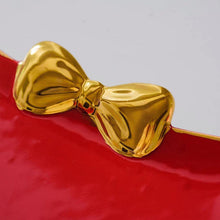Load image into Gallery viewer, Golden Bow Cat Coffee Cup &amp; Plate Set
