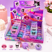 Load image into Gallery viewer, Kuromi Glitter Spinner Lipgloss
