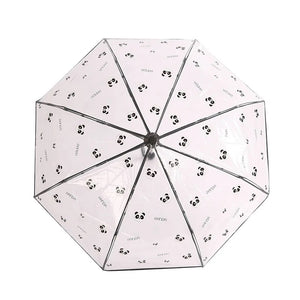 Transparent Panda Automatic Umbrella