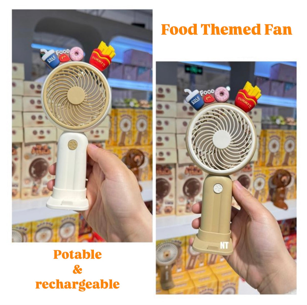 Food Themed Potable Rechargeable Fan – Chains & Charms