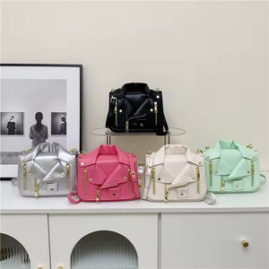 Faux Leather Shirt Sling Bag