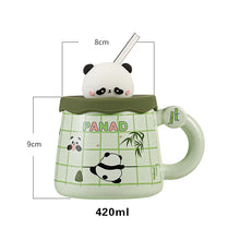 Load image into Gallery viewer, Bamboo Silicone Panda Ceramic Mug
