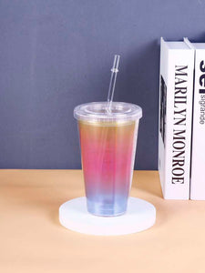 Rainbow Shimmer Sipper Glass