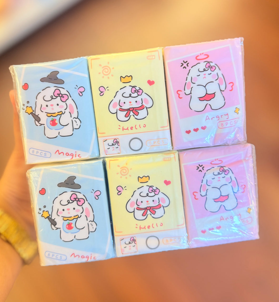 Kawaii Dog Pocket Tissue Pack of 9