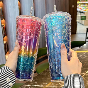 Mermaid Scale Sipper Glass