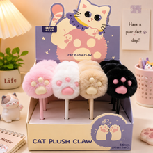 Load image into Gallery viewer, Cat Paw Pom Pom Black Gel Pen

