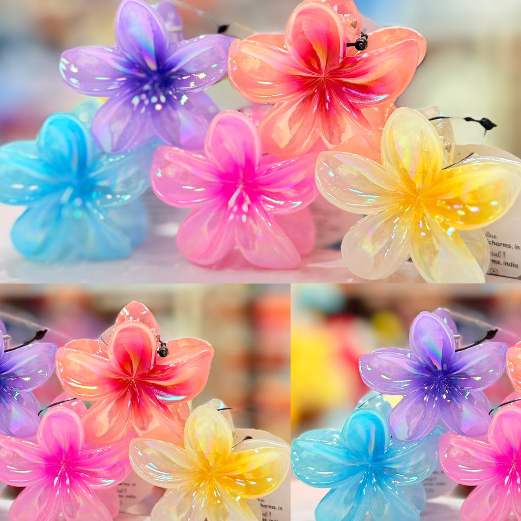 Dual Tone Flower Claw Clip