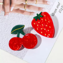 Load image into Gallery viewer, Strawberry &amp; Cherry Mini Claw Clip (1pc)
