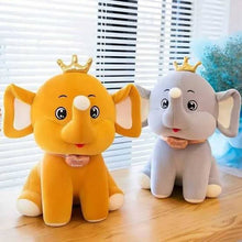 Load image into Gallery viewer, Crown Elephant Plushie 55cms
