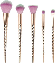 Load image into Gallery viewer, Unicorn Rose Gold Horn Makeup Brush Set of 6
