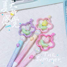 Load image into Gallery viewer, Crystal Tulip Blue Gel Pen
