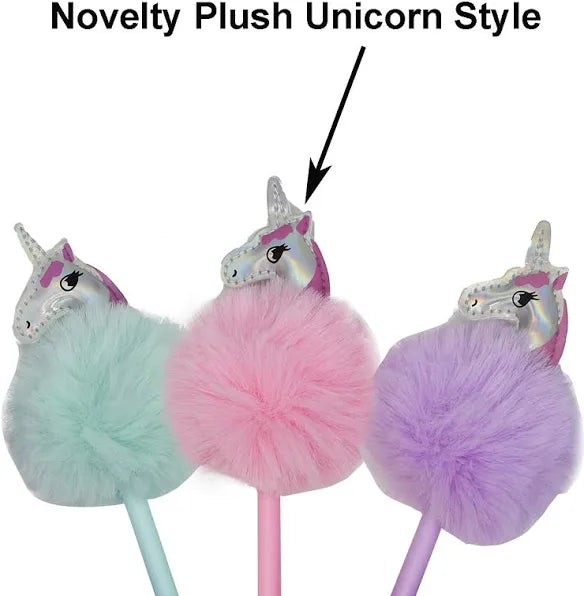 Unicorn Pom Pom Pen (Black Gel)