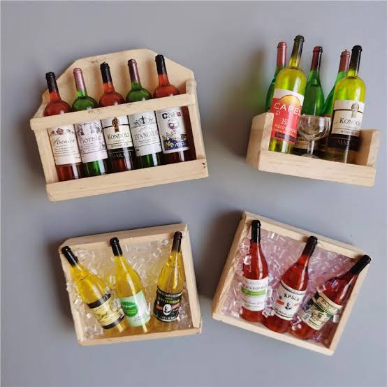 Wine Bottle Wooden Tray Fridge Magnet
