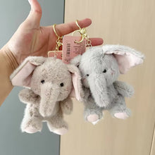 Load image into Gallery viewer, Furry Elephant Plush Keychain
