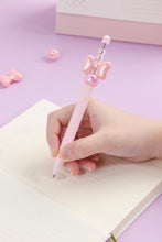 Load image into Gallery viewer, Crystal Bow Blue Gel Pen

