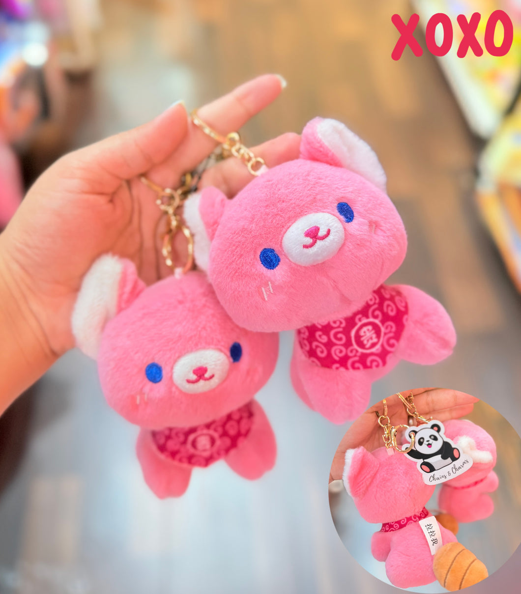 Pink Scarf Dog Plush Bag Charm