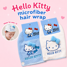 Load image into Gallery viewer, Hello Kitty Blue &amp; White Microfibre Hairwrap
