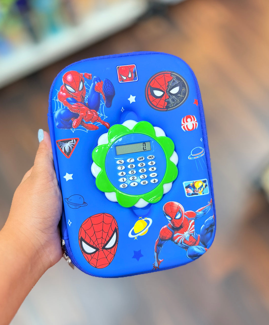 Spider Man Big Pencil Box With Calculator