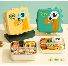 Load image into Gallery viewer, Dino Double Decker Insulated Lunch Box
