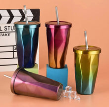Load image into Gallery viewer, Diamond Insulated Sipper Glass

