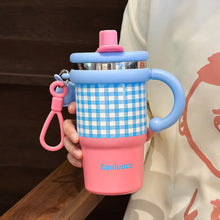 Load image into Gallery viewer, Pinteresty Checks Insulated Tumbler Hot &amp; Cold 10-12hrs (650ml)
