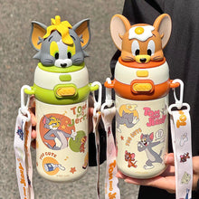 Load image into Gallery viewer, Tom &amp; Jerry Dual Sipper Insulated Water Bottle 550ml
