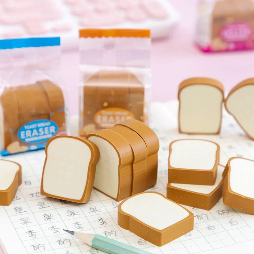 Toast Bread Eraser (Set of 4)