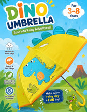 Load image into Gallery viewer, Yellow Dino 3D Kids Umbrella
