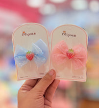 Load image into Gallery viewer, Strawberry Shimmer Hair Bow
