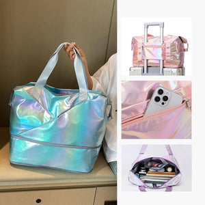 Holographic Expandable Travel Shoulder Bag