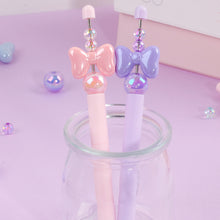 Load image into Gallery viewer, Crystal Bow Blue Gel Pen
