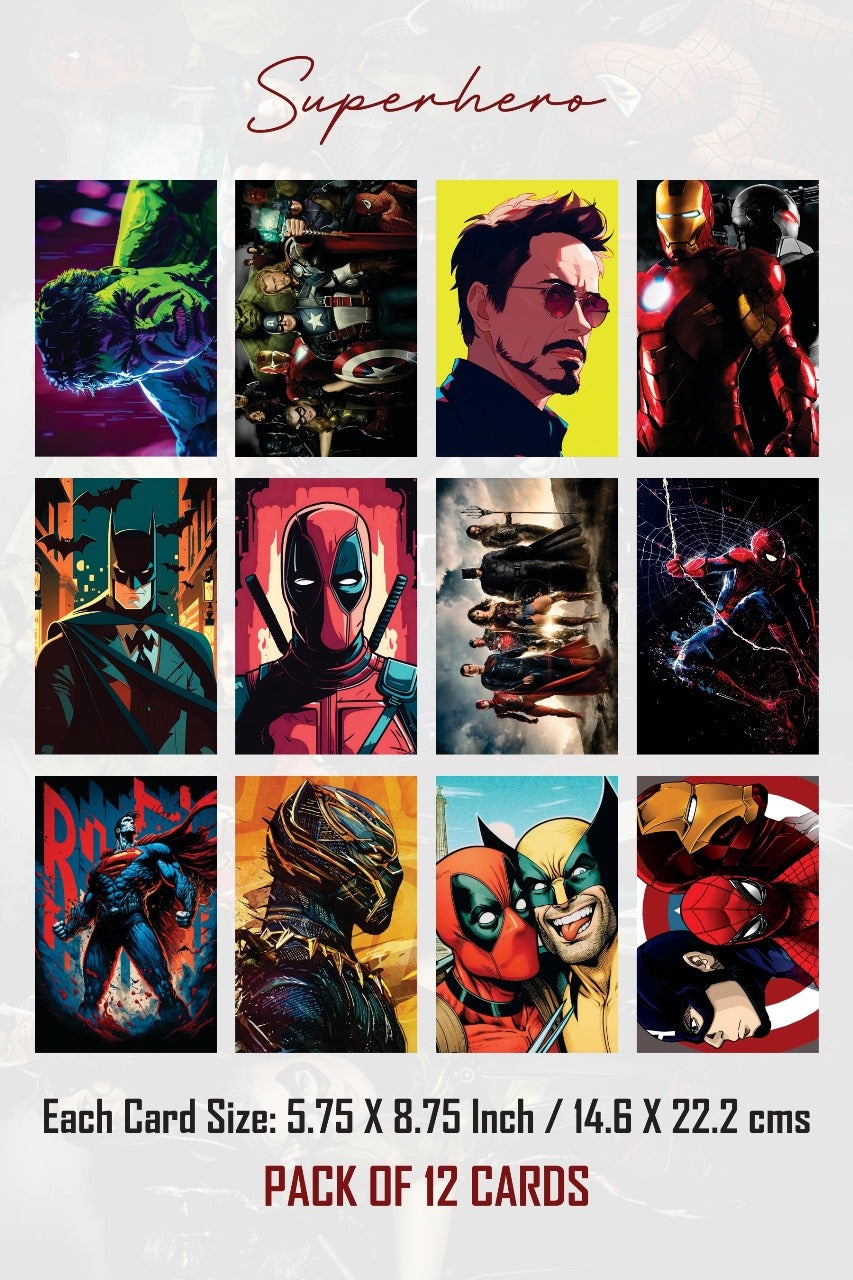 Superhero Posters Set of 12