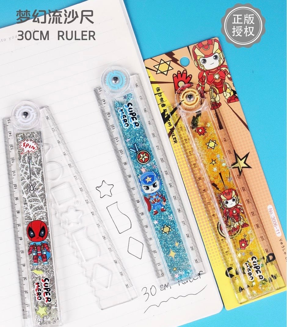 Super Hero Glitter Ruler
