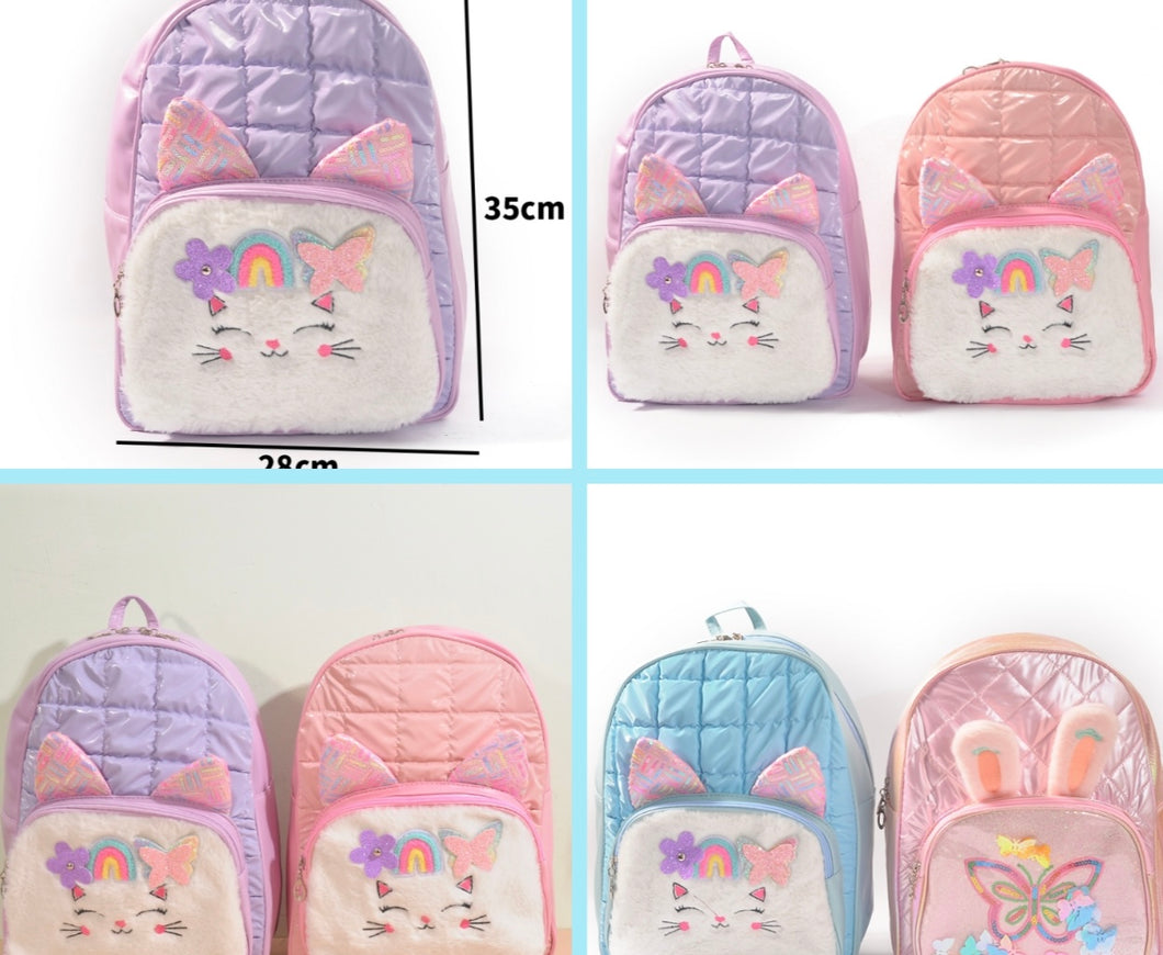 Cat Holographic Furry Backpack