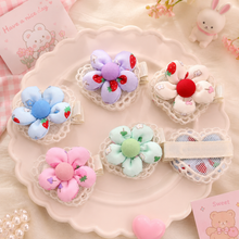 Load image into Gallery viewer, Strawberry Flower Side Clip
