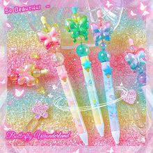 Load image into Gallery viewer, Crystal Butterfly Blue Gel Pen
