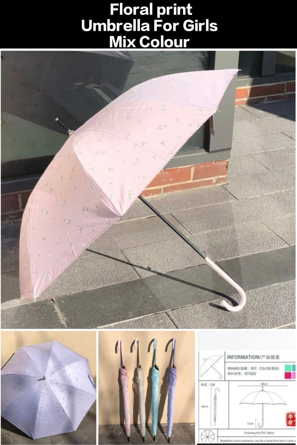 Pastel Tiny Flower Umbrella