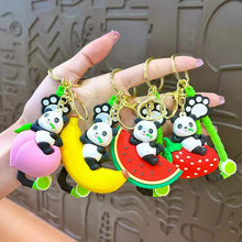 Load image into Gallery viewer, Panda Fruit Keychain
