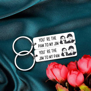 Office Couple Metal Keychain