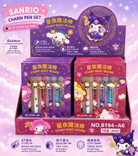 Load image into Gallery viewer, Sanrio Charm Black Gel Pen Set of 6
