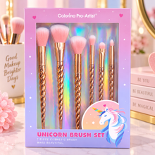 Load image into Gallery viewer, Unicorn Rose Gold Horn Makeup Brush Set of 6
